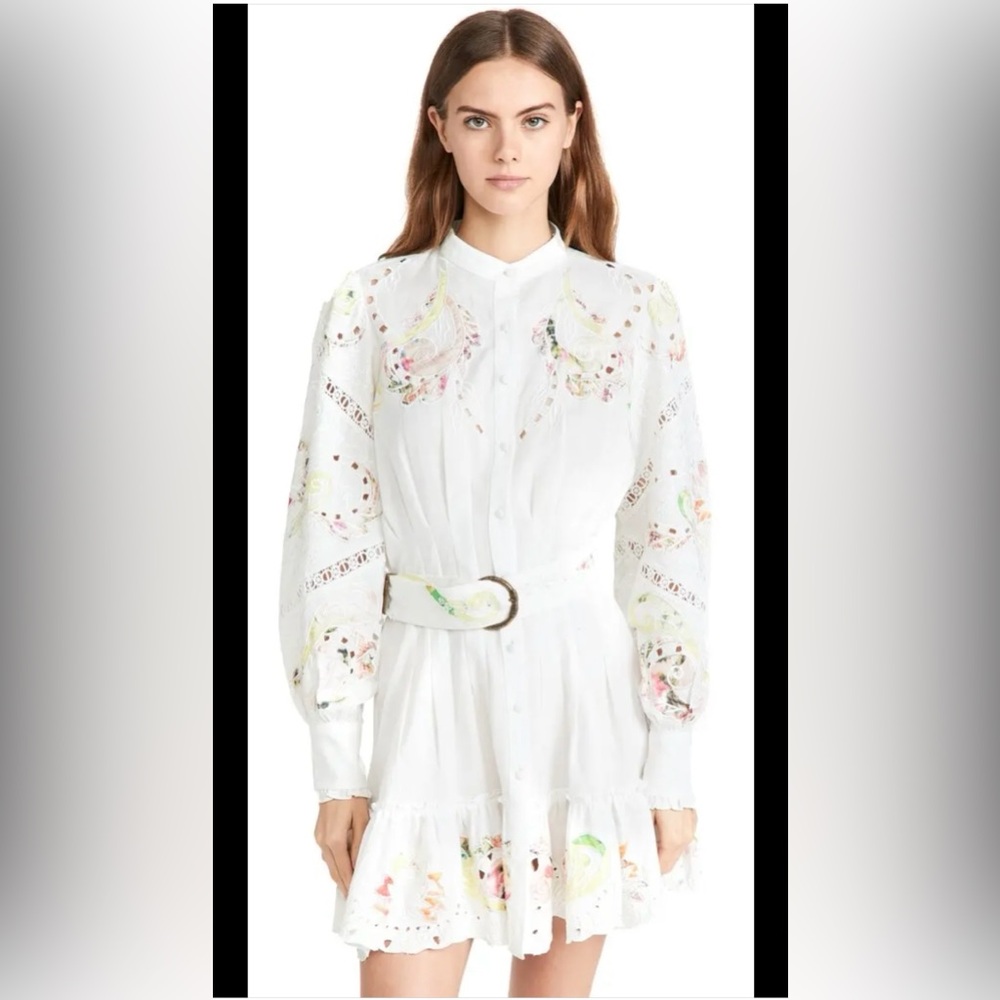 Hemant and Nandita Pleated Dress Short with Buckle Belt